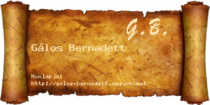 Gálos Bernadett névjegykártya